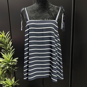 Banana Republic Navy and White Striped Top